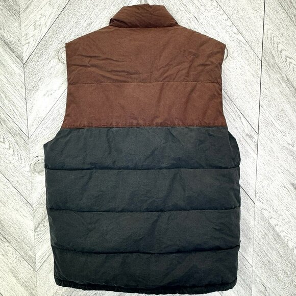 Marine Layer Puffer Vest Mens Size Small Flannel Lined Down Fill Snap Front - Picture 5 of 8